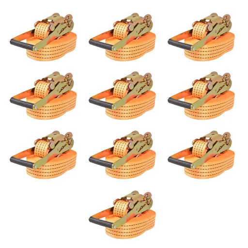 Cintas de Fixação c/ Roquete   2 Toneladas 8mx50mm Laranja (10 pcs)