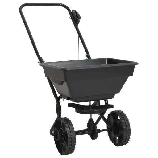 Carrinho de Mão Distribuidor de Sal PVC e Aço 80x46x75 cm 15 L