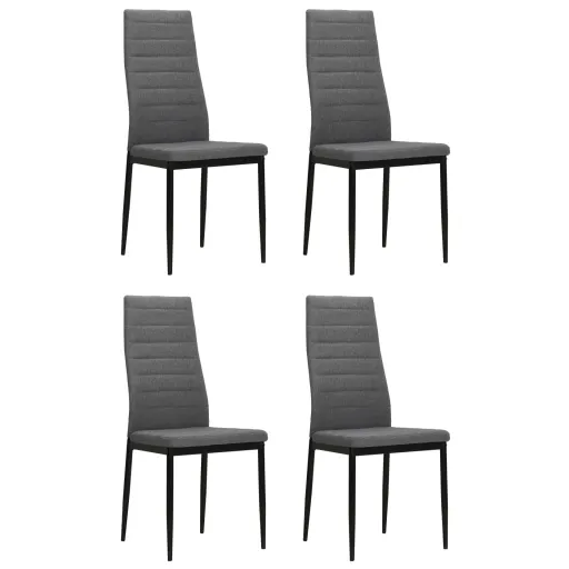 Cadeiras de Jantar   Tecido Cinzento-Claro (4 pcs)