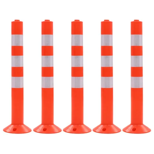 Poste de Amarração p/ Controlo do Trânsito   Plástico 75 cm (5 pcs)