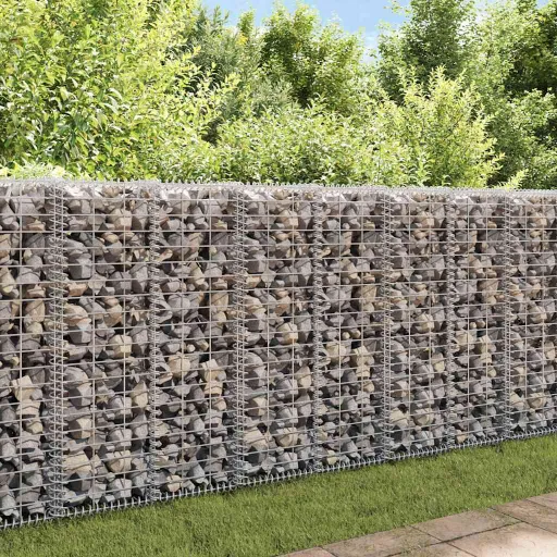 Muro Gabião com Tampas Aço Galvanizado 20x20x100 cm