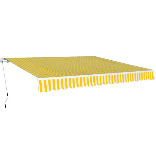 Toldo Dobrável Manual 400 cm Amarelo/Branco