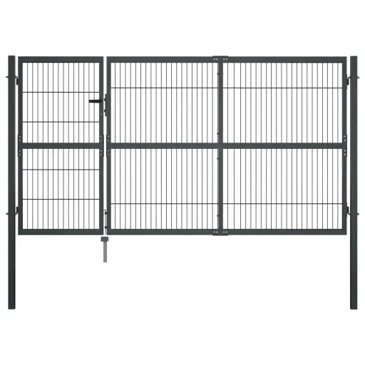 Portão de Jardim com Postes 350x140 cm Aço Antracite