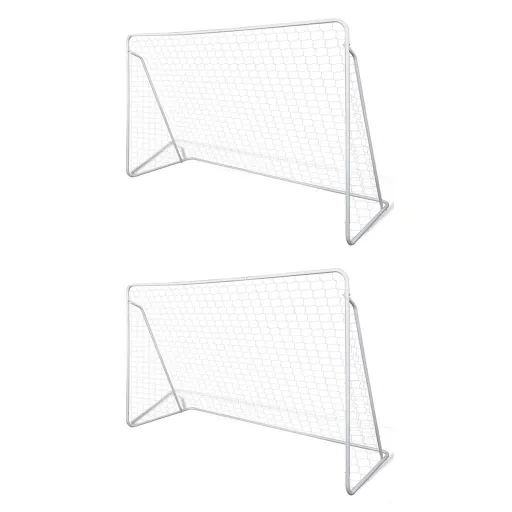 Balizas de Futebol com Redes   Aço 240x90x150 cm (2 pcs)