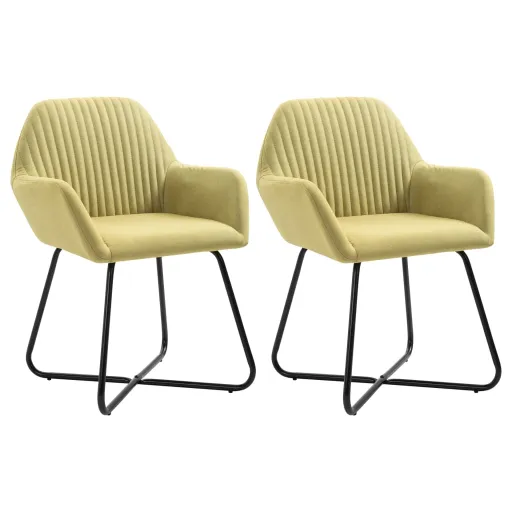 Cadeiras de Jantar   Tecido Verde (2 pcs)