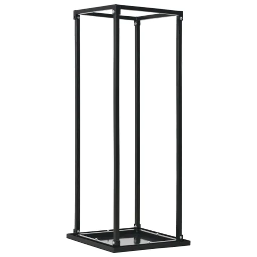 Suporte para Lenha com Base 37x37x113 cm Aço Preto