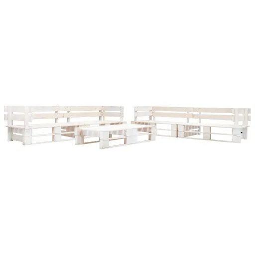 Sofás de Paletes para Jardim   Madeira Branco (6 pcs)