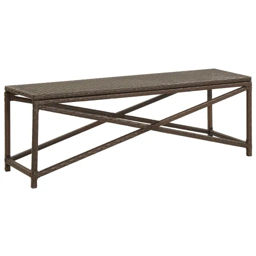 Banco de Jardim 120 cm Vime PE Castanho