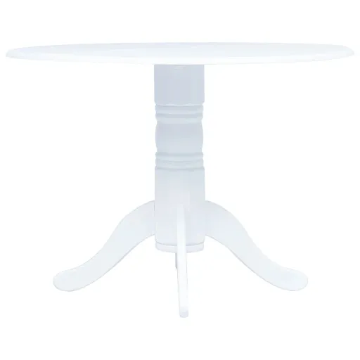Mesa de Jantar 106 cm Madeira de Seringueira Maciça Branco