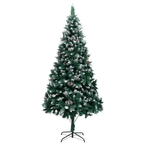 Árvore de Natal Artificial com Pinhas e Neve Branca 240 cm