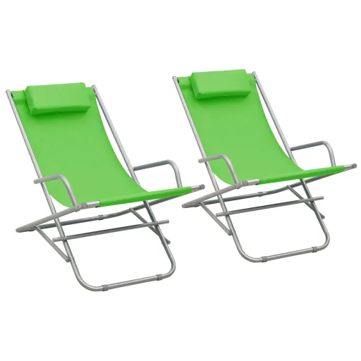 Cadeiras de Baloiço   Aço Verde   (2 pcs)