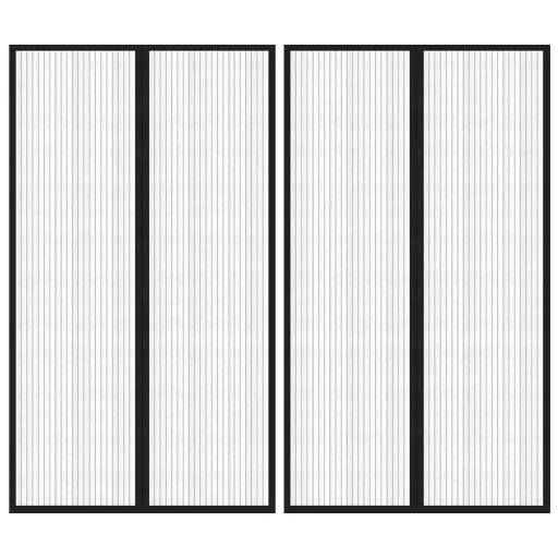 Cortinas de Porta Anti-Insetos Magnéticas   200x80 cm Preto (2 pcs)