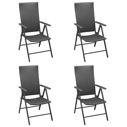 Cadeiras de Jardim   Vime PE Preto (4 pcs)
