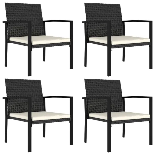 Cadeiras de Jantar para Jardim   Vime PE Preto (4 pcs)