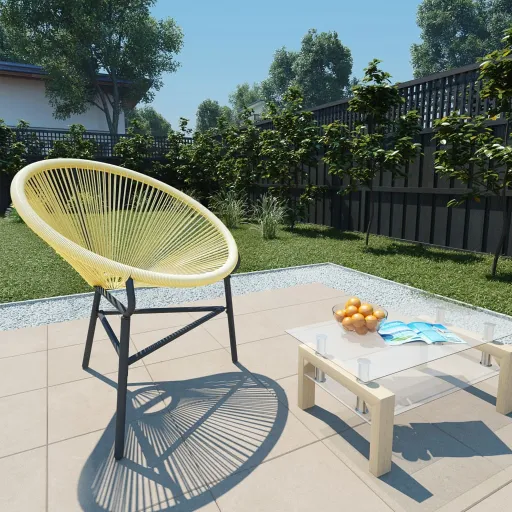 Cadeira Acapulco para Jardim Vime PE Bege