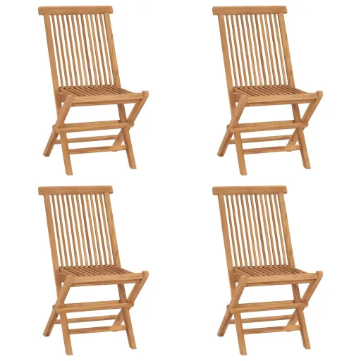 Cadeiras de Jardim Dobráveis   Madeira de Teca Maciça (4 pcs)