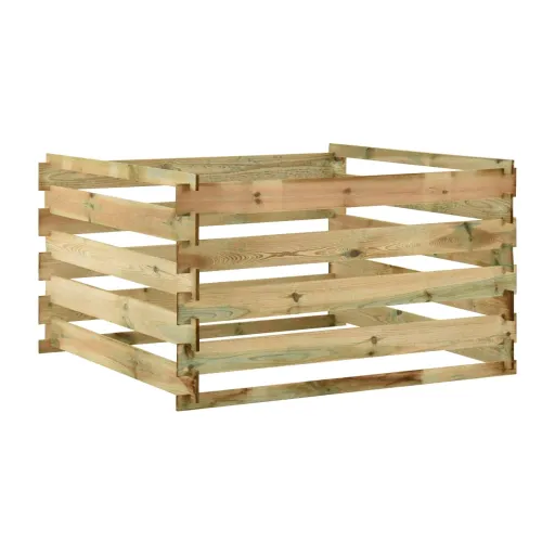 Caixa de Compostagem Ripada 120x120x70 cm Pinho Impregnado