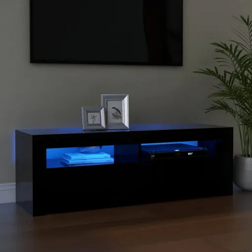 Móvel de TV com Luzes LED 120x35x40 cm Preto