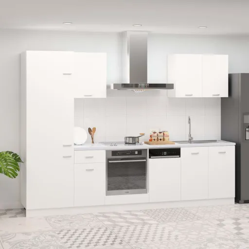 Conjunto Armários de Cozinha Derivados de Madeira Lyon Branco (7 pcs)