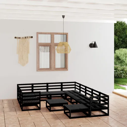 Conjunto Lounge de Jardim Pinho Maciço (12 pcs)