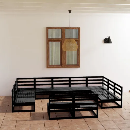 Conjunto Lounge de Jardim Pinho Maciço (11 pcs)