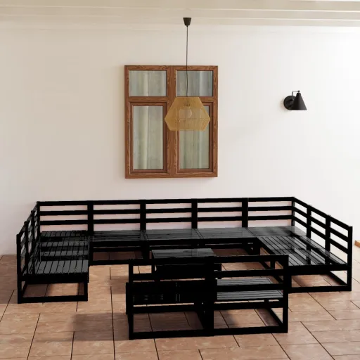 Conjunto Lounge de Jardim Pinho Maciço (12 pcs)