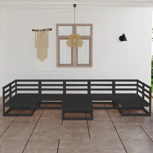 Conjunto Lounge de Jardim Pinho Maciço (8 pcs)