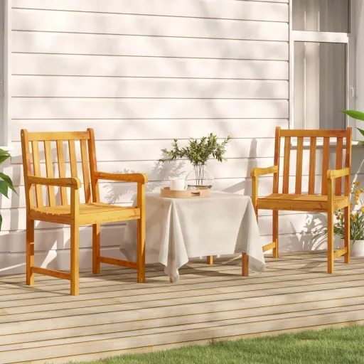 Cadeiras de Jardim   Madeira de Acácia Maciça (2 pcs)