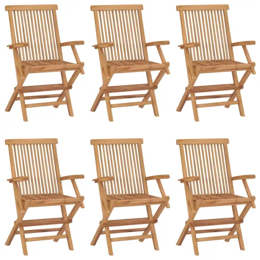 Cadeiras de Jardim Dobráveis   Madeira de Teca Maciça (6 pcs)