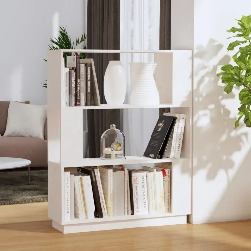 Estante/Divisória 80x25x101 cm Pinho Maciço Branco