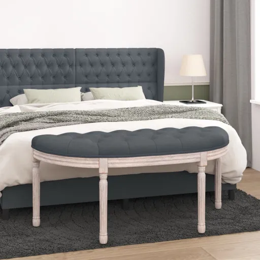 Banco 110,5x45x49 cm Veludo Cinza-Escuro
