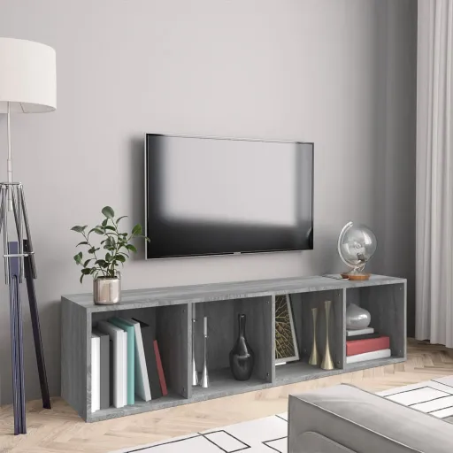 Estante/Móvel de TV 143x30x36 cm Madeira Proc. Sonoma Cinza
