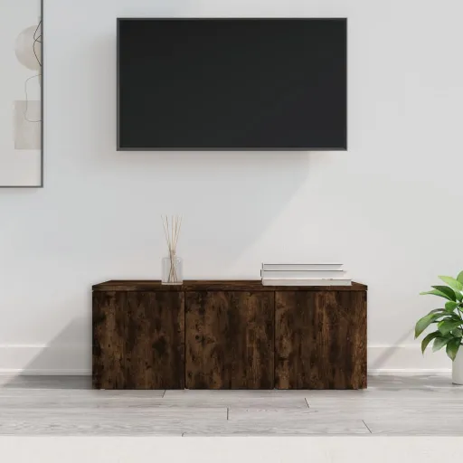 Móvel de TV 80x34x30cm Derivados de Madeira Cor Carvalho Fumado
