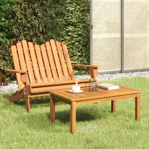 Conjunto Lounge de Jardim Adirondack   Acácia Maciça (2 pcs)