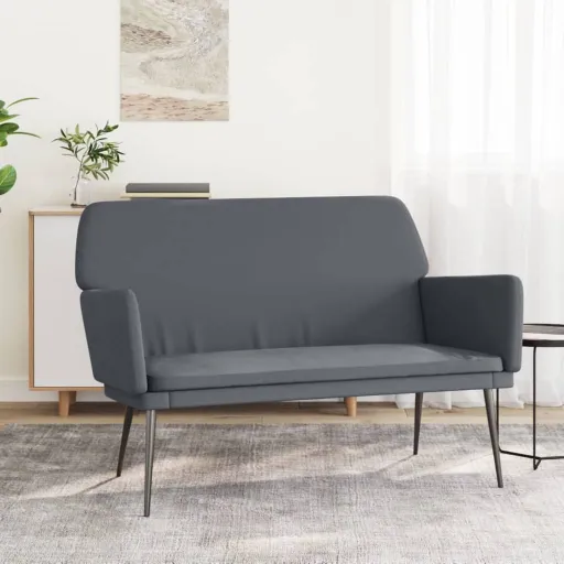 Banco 108x79x79 cm Veludo Cinzento-Escuro