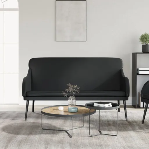 Banco 110x76x80 cm Couro Artificial Preto