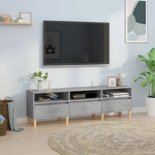 Móvel de TV 150x30x44,5 cm Derivados de Madeira Cinza Cimento