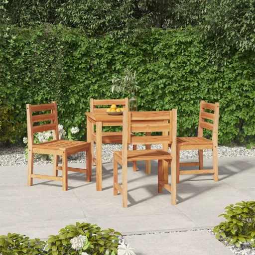 Conjunto de Jantar p/ Jardim Madeira de Teca Maciça (5 pcs)