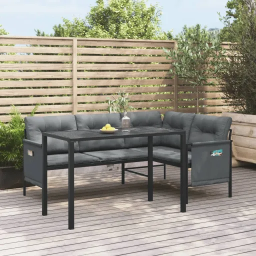 Conjunto de Jantar para Jardim Aço Antracite (2 pcs)