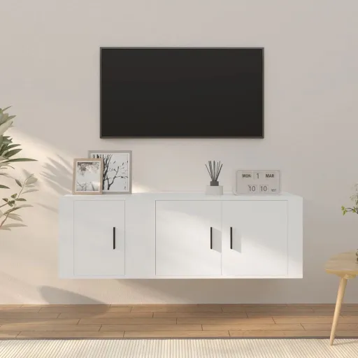 Conjunto Móveis de TV Derivados de Madeira Branco (2 pcs)