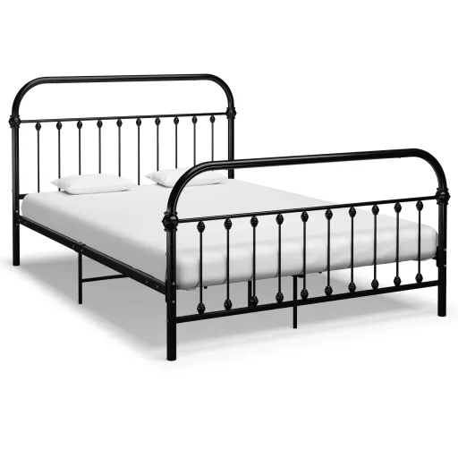 Estrutura de Cama em Metal 140x200 cm Preto