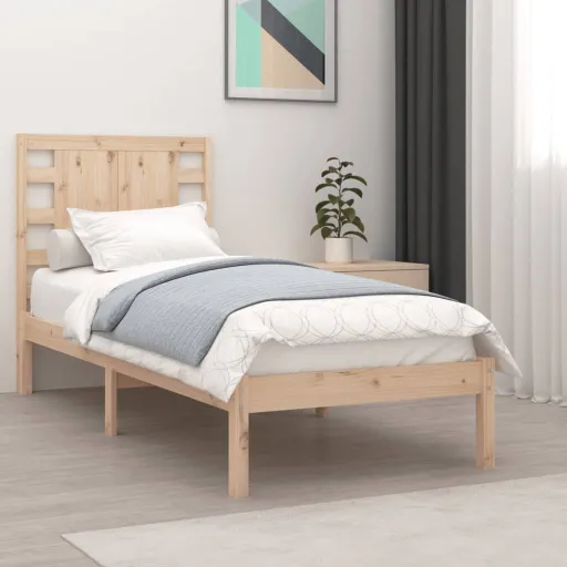 Cama Sem Colchão 90x200 cm Madeira de Pinho Maciça
