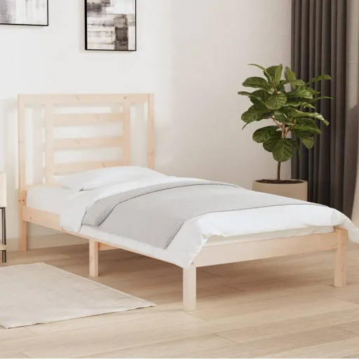 Cama Sem Colchão 90x200 cm Madeira de Pinho Maciça