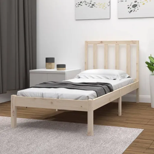 Cama Sem Colchão 75x190 cm Madeira de Pinho Maciça