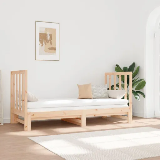 Estrutura Sofá-Cama de Puxar 2x(90x190) cm Pinho Maciço