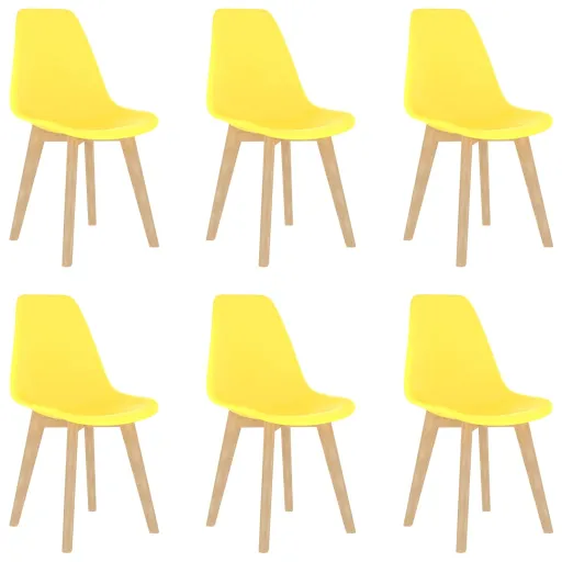 Cadeiras de Jantar   Plástico Amarelo (6 pcs)