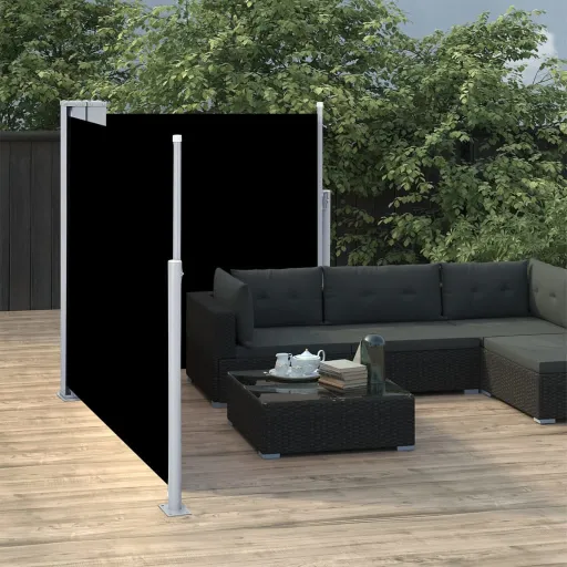 Toldo Lateral Retrátil 100x600 cm Preto