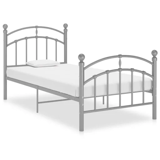 Estrutura de Cama 90x200 cm Metal Cinzento