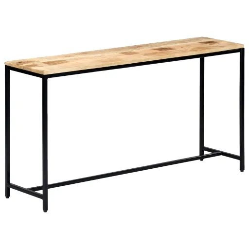 Mesa Consola 140x35x76 cm Madeira de Mangueira Maciça Áspera
