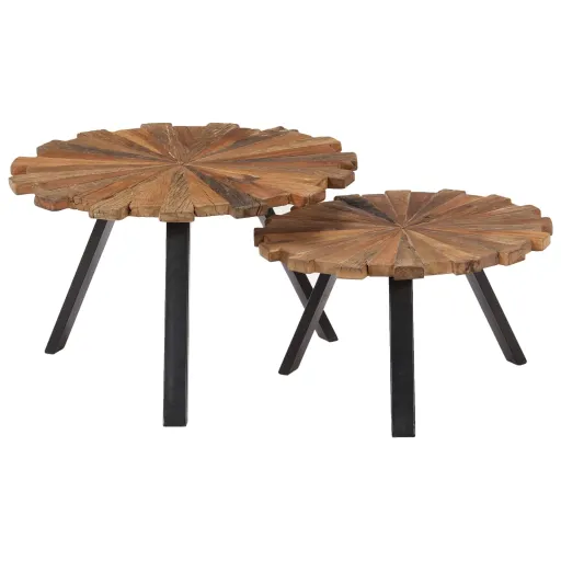 Mesas de Centro   Madeira Recuperada Maciça (2 pcs)